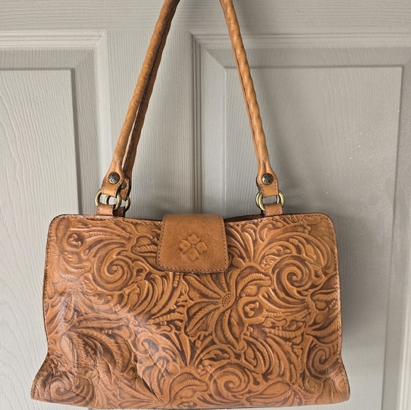 Patricia Nash Satchel Rienzo Women  Florence Leather Brown Designer Embossed - Picture 4 of 16